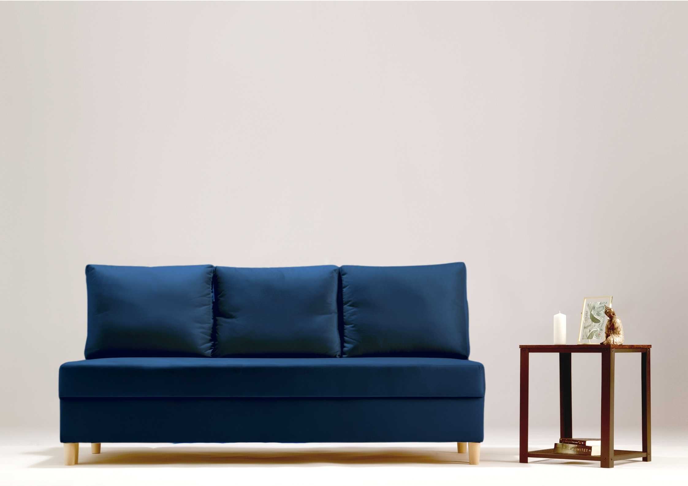 Skandynawska granatowa sofa rozkładana 190cm